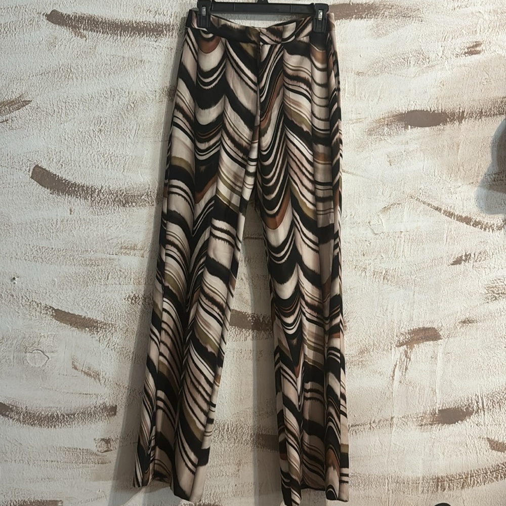 Zara Swirl-Print Wide-Leg Jumpsuit in Black, Cream & Tan - Picture 4 of 11